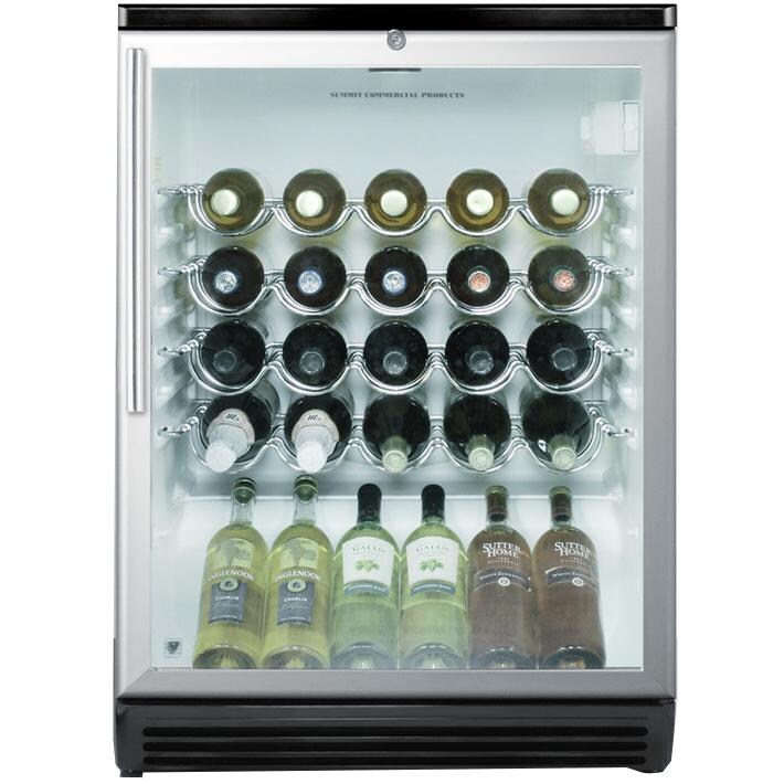 Summit Commercial 36 Bottle Built-In / Freestanding Wine Cellar / Cooler With Professional Handle - SWC6GBLBIHV - Stocked View thumbnail