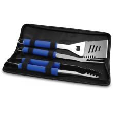 Picnic Time Metro 3-Piece BBQ Tool Set With Tote - Blue image