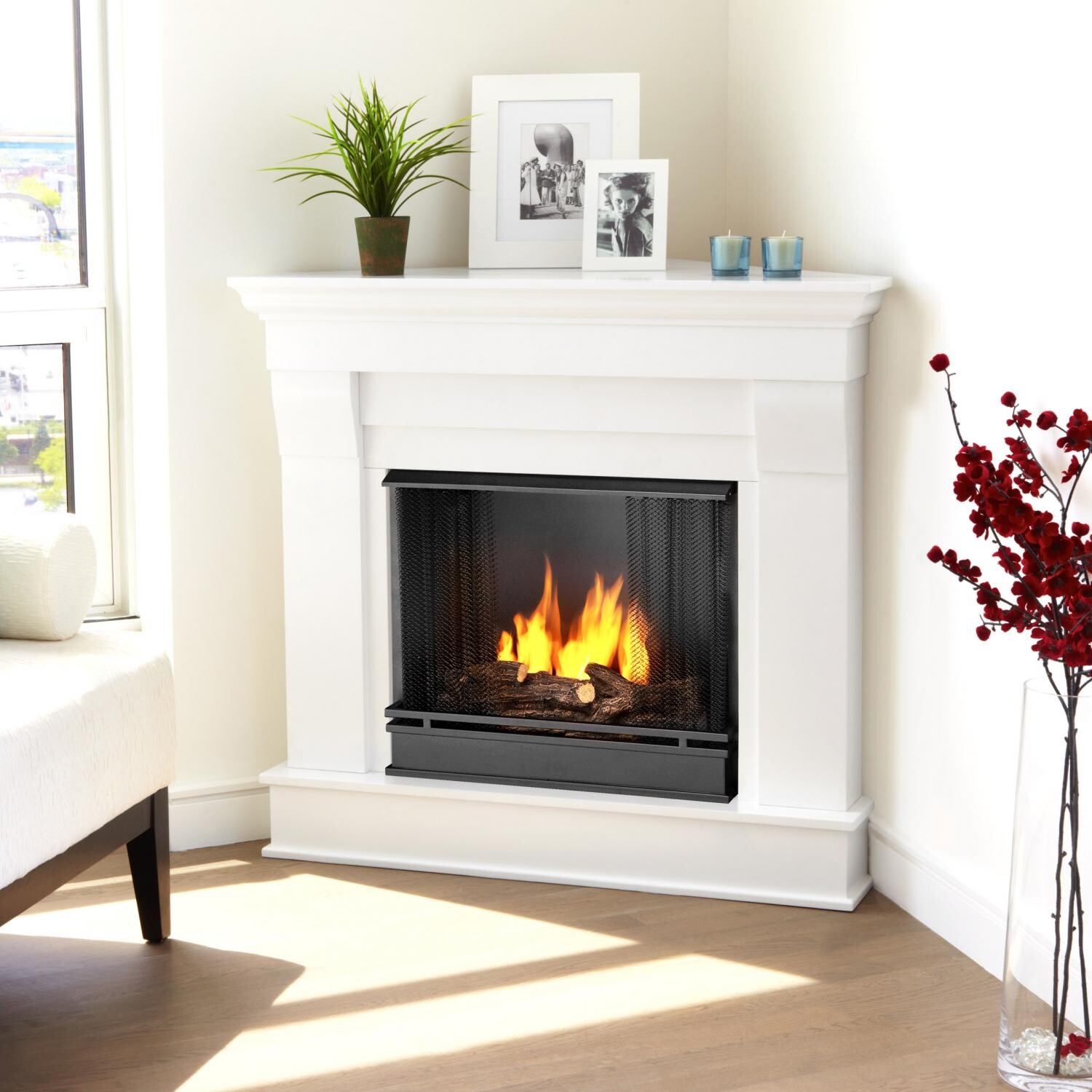 Real Flame Chateau 40-Inch Corner Gel Fireplace - Shown Installed in Room thumbnail