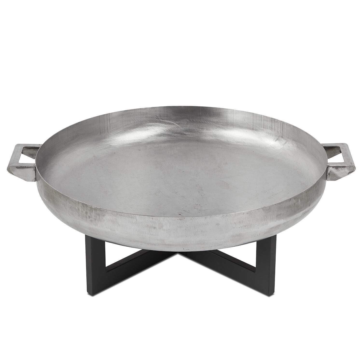 Lakeview Outdoor Designs SC-400-RST Classique 31 1/2-Inch Round Wood Burning Fire Pit - Raw Steel Top View W/ No Screen thumbnail