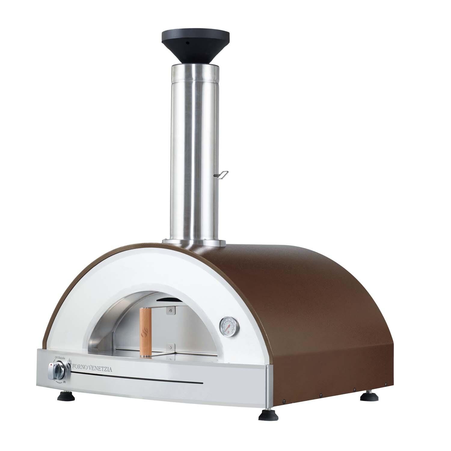 Forno Venetzia FVP225-G-NG-C Pronto 225 Hybrid Natural Gas Pizza Oven - Copper - White Background thumbnail