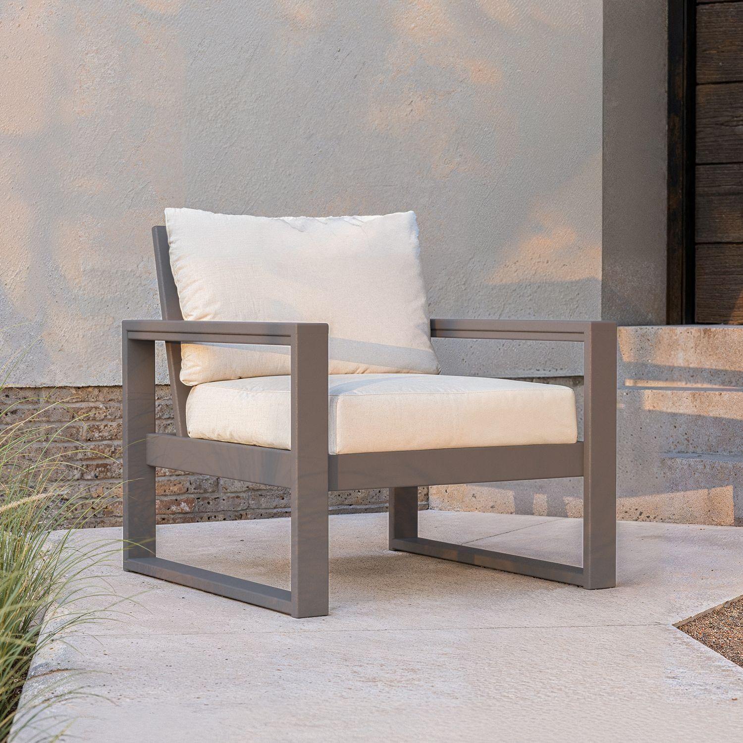 POLYWOOD EDGE Club Chair in Slate Grey / Natural Linen thumbnail