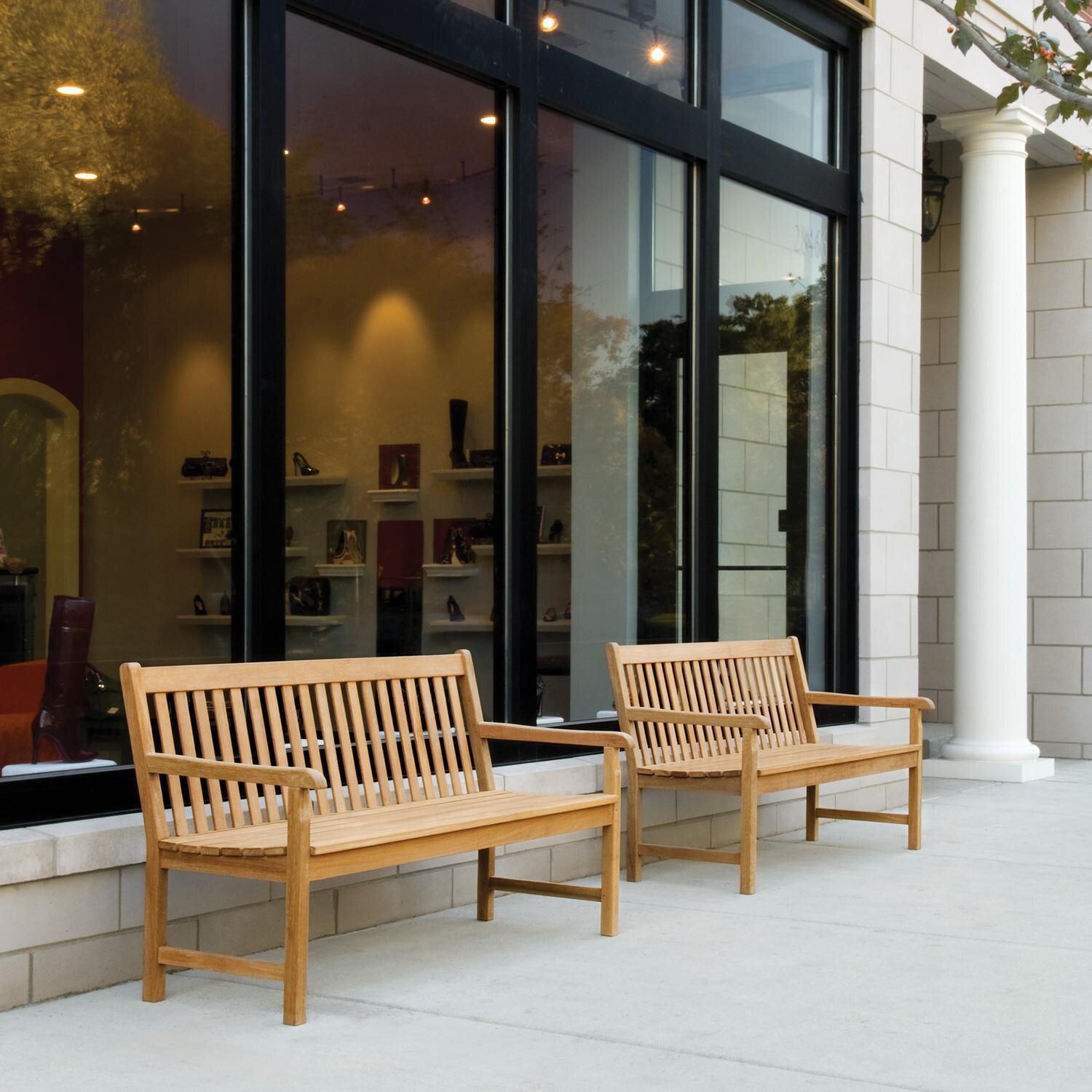 Oxford Garden Classic 60 Inch Natural Teak Outdoor Bench - Galleria thumbnail