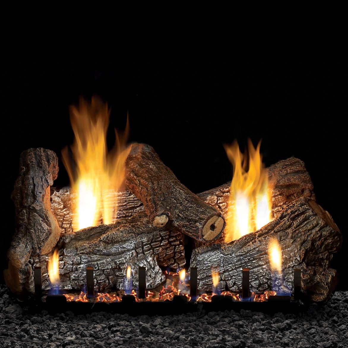 White Mountain Hearth By Empire 30-Inch Sassafras Gas Log Set With Vent-Free Natural Gas Slope Glaze Burner - On/Off Wall Switch