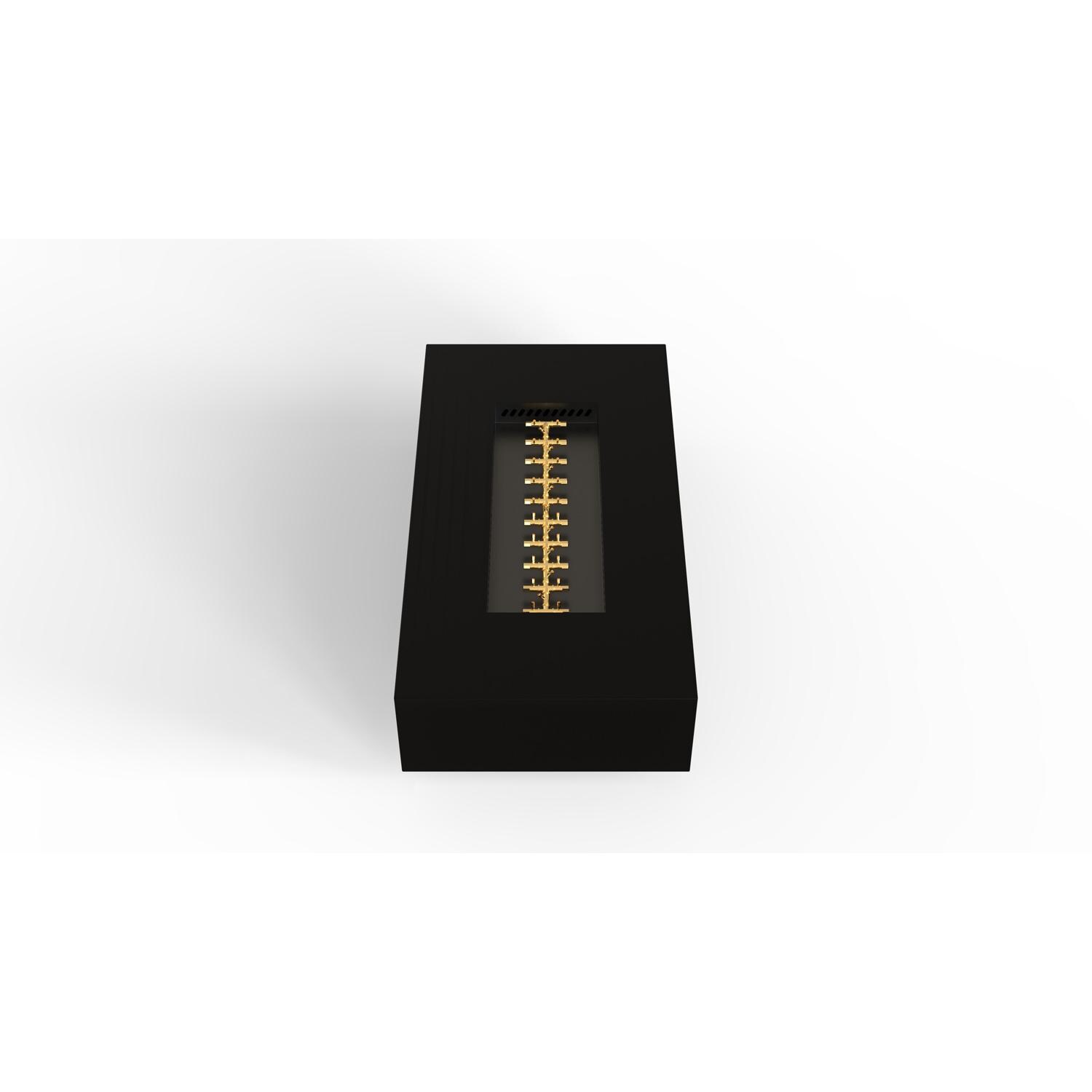 AON 72 x 38 Inch Rectangular Powder Coated Steel Propane Fire Pit Table W/ Platinum Ignition in Black By Warming Trends - Top Angled View - White Background thumbnail