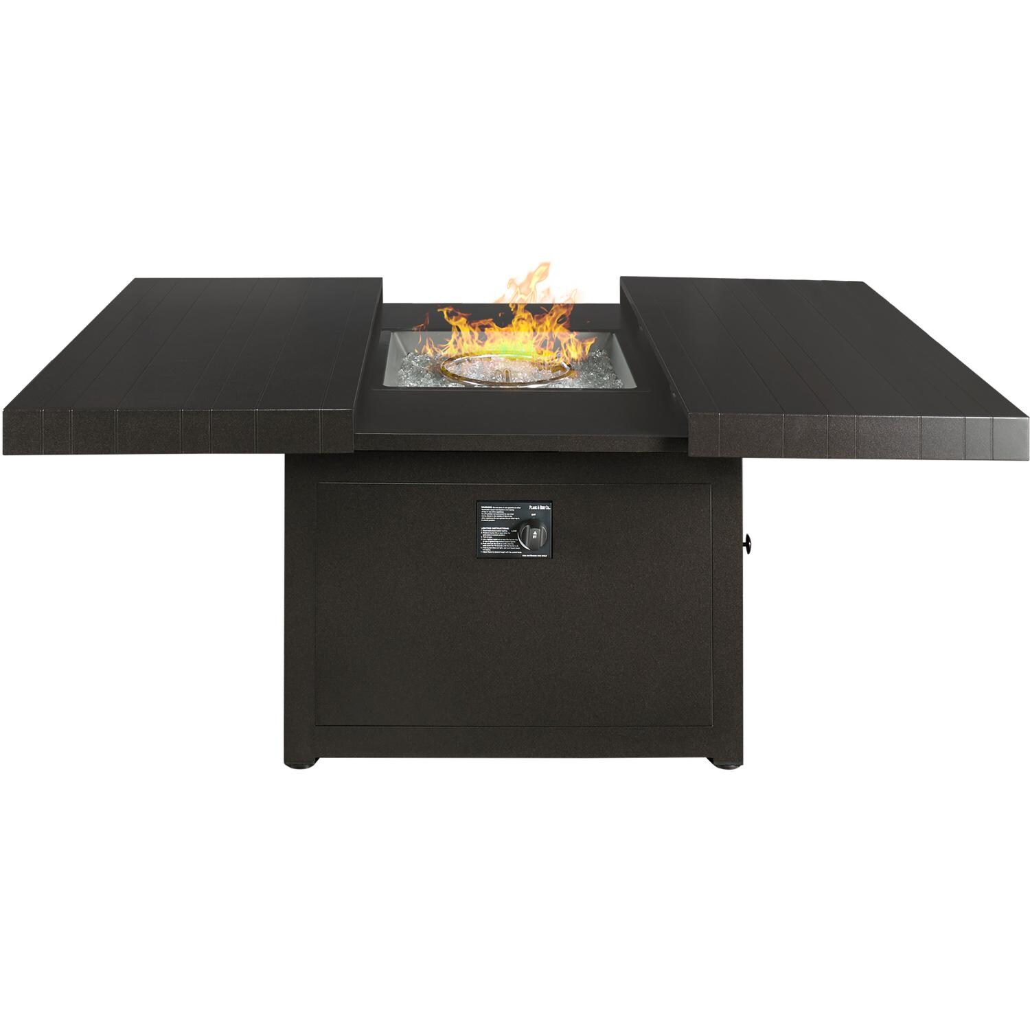 Plank and Hide 42 inch Functional Modern Square Aluminum Fire Pit in Brown - 90006-BRO-1-BRO-3 thumbnail