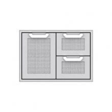 Hestan 30-Inch Double Drawer And Single Storage Door Combo - Steeletto - AGSDR30-SS image