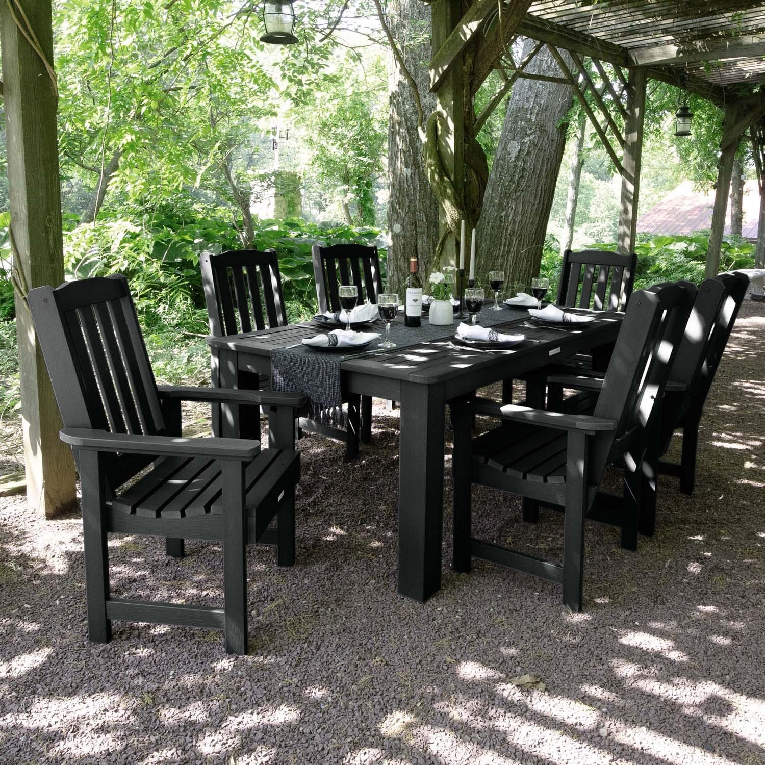 Hart Lane 7 Pc Rectangular Dining Set in Black By Lakeview Outdoor Designs - Lifestyle thumbnail