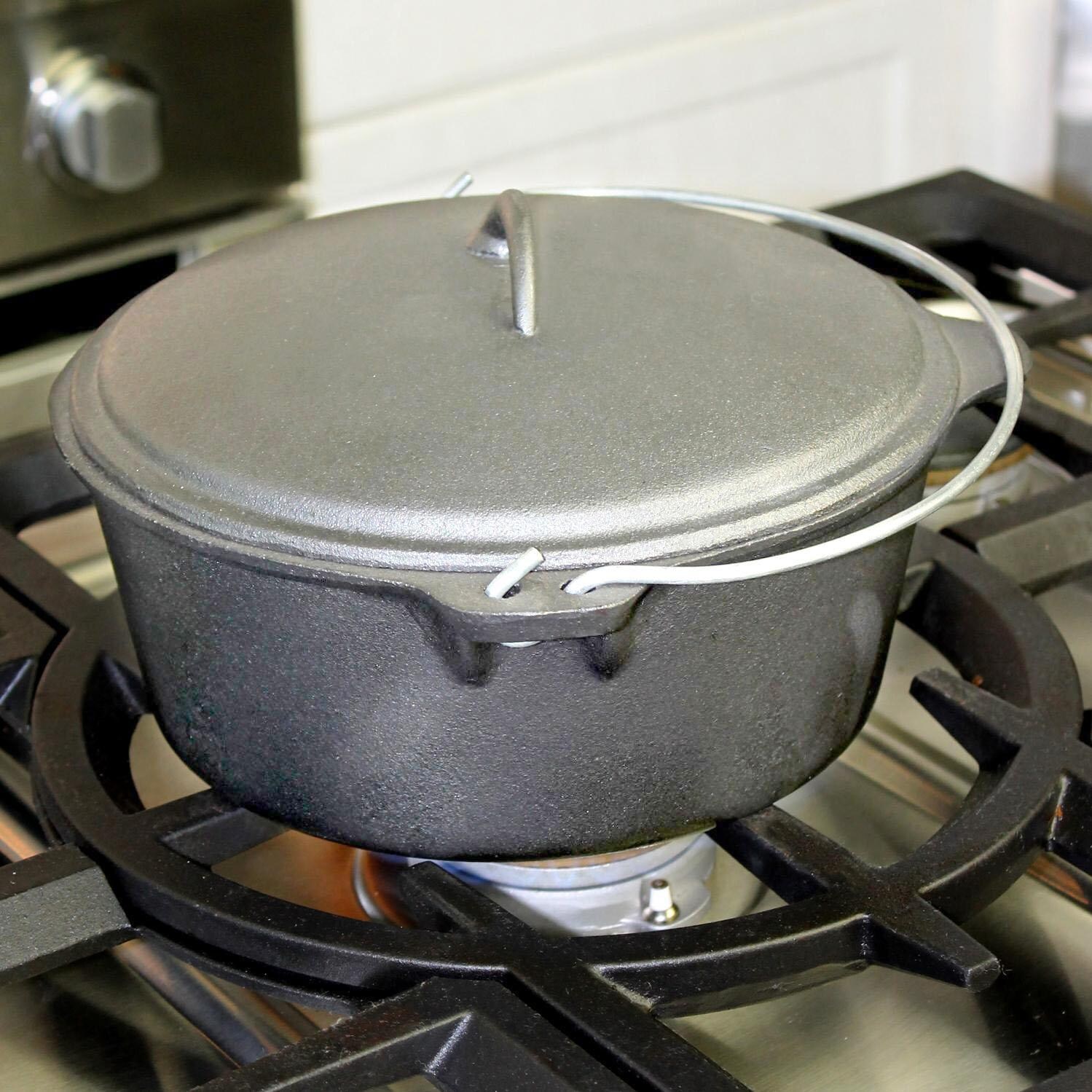 Cajun Cookware 16-Quart Unseasoned Cast Iron Dutch Oven - Lifestyle View thumbnail