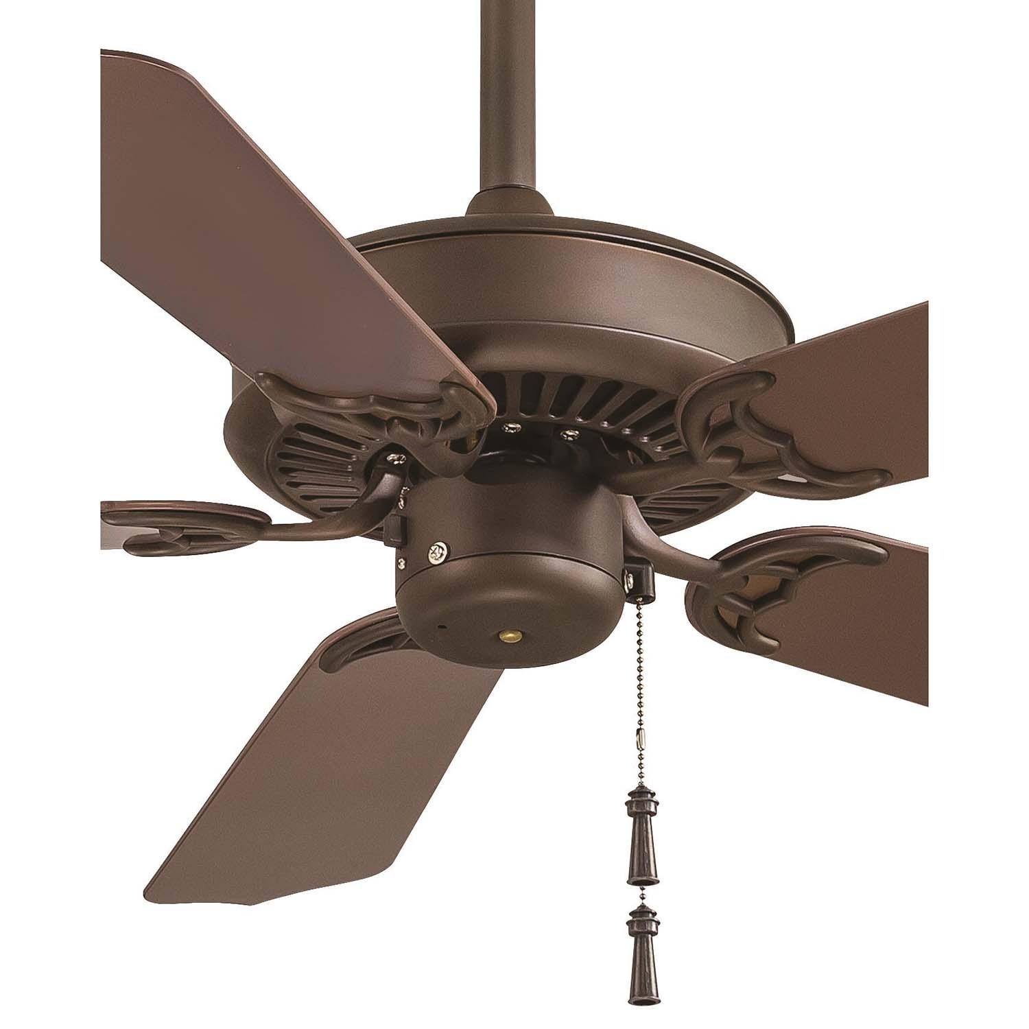 Minka-Aire F572-ORB Sundance 42-Inch 5-Blade Ceiling Fan in Oil Rubbed Bronze Finish w/ Dark Oak All Weather Blades - Closeup thumbnail
