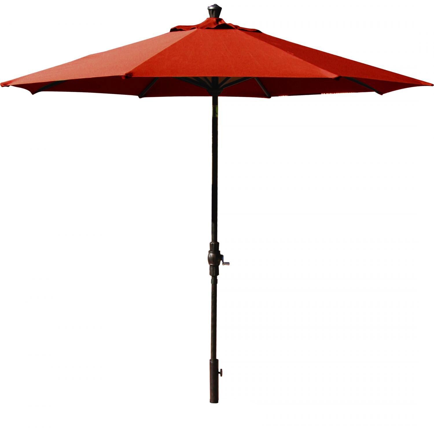 Darlee 9 Ft. Octagonal Bar Height Market Umbrella w/ Auto Tilt - Antique Bronze w/ Paprika Canopy