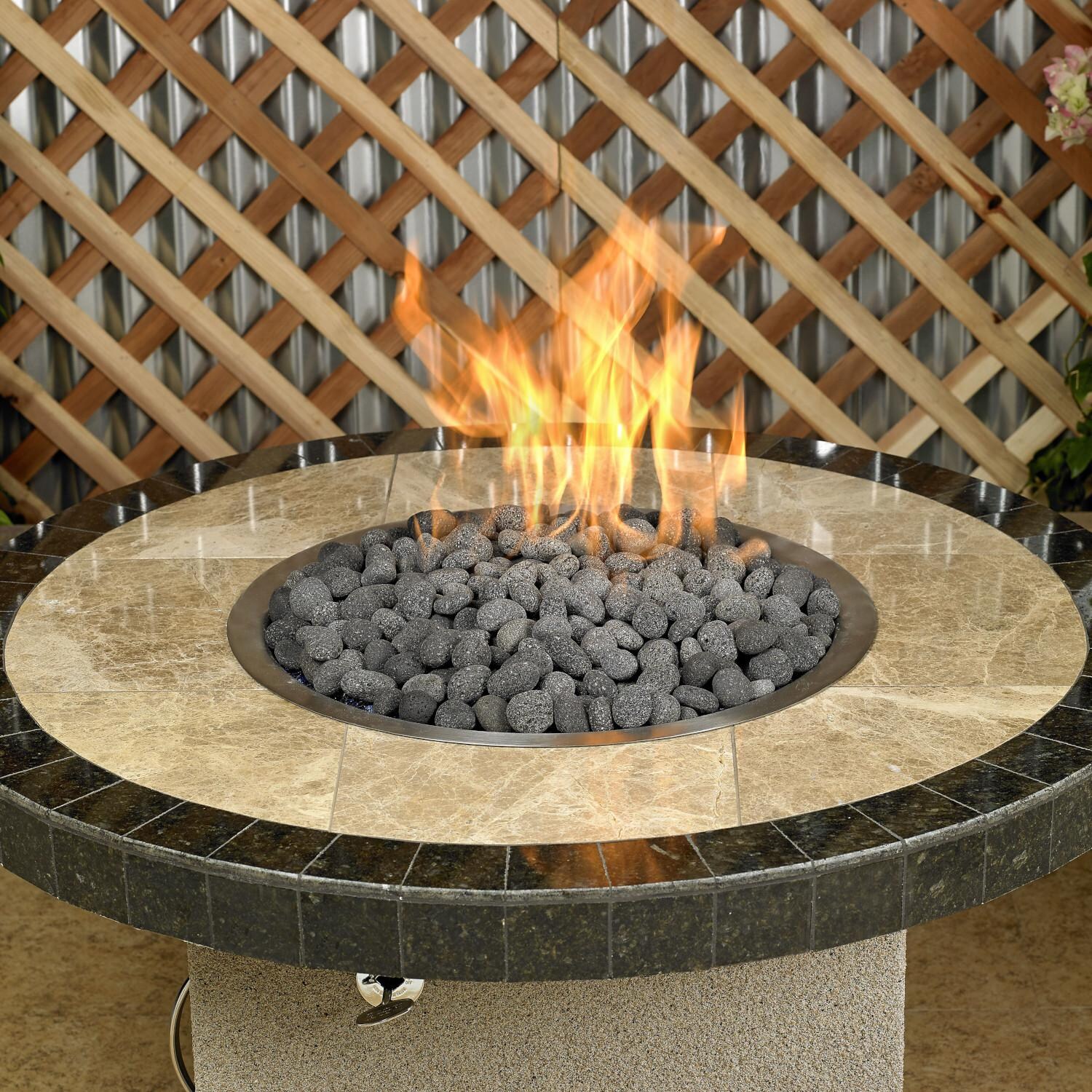 BBQGuys Signature LAVAST-S-20 Small Gray Tumbled Lava Stone - In Use Full Flame thumbnail