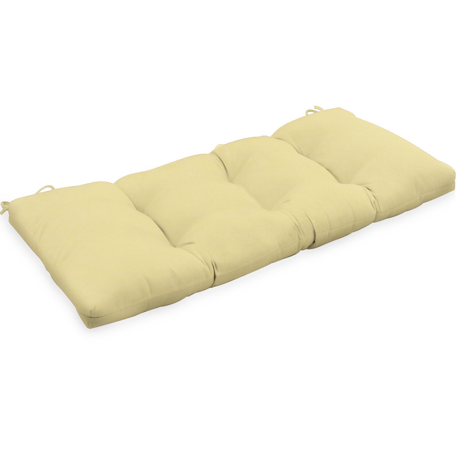 Sunbrella Canvas Buttercup Large Outdoor Replacement Bench Cushion By UltimatePatio.com thumbnail