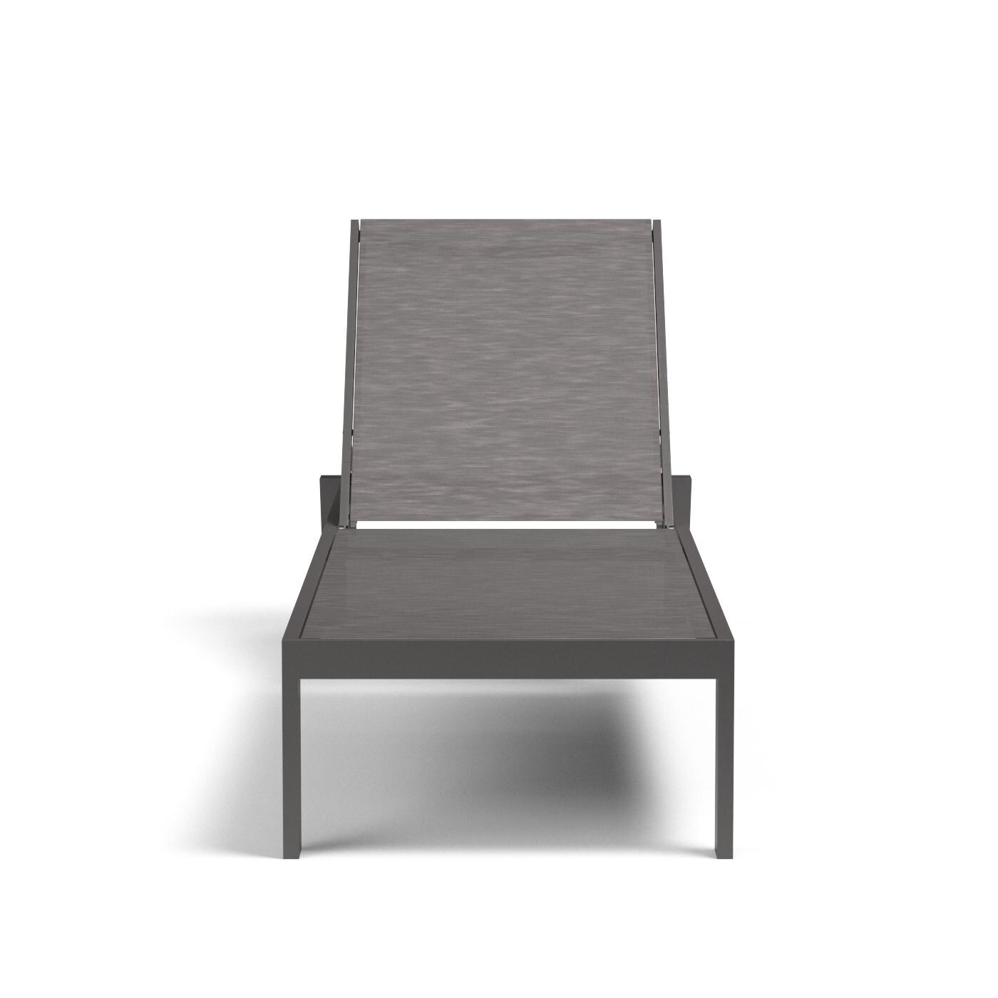Sunset West - 1201-9 - Vegas Aluminum Stackable Patio Sling Chaise Lounge W/ Textilene Graphite Sling - Front View thumbnail