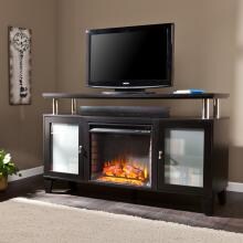 Southern Enterprises Cabrini 60-Inch Electric Fireplace Media Console - Black - FE9348 image