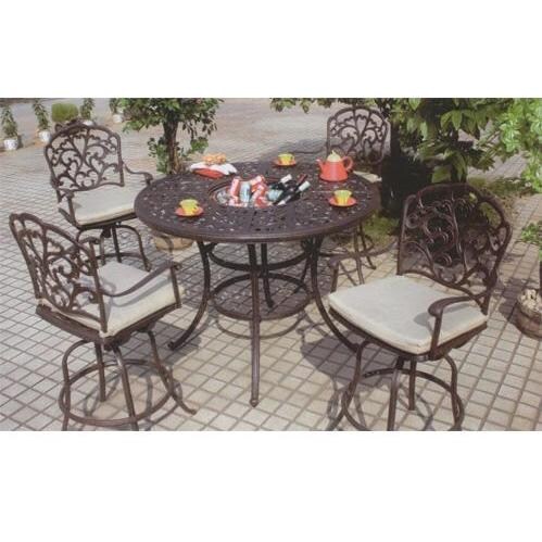 Darlee Catalina Cast Aluminum Outdoor Patio Bar Table Set With Darlee Catalina Cast Aluminum Outdoor Patio Bar Table Set With Cushions 52 Inch Round Antique Bronze Bbq Guys