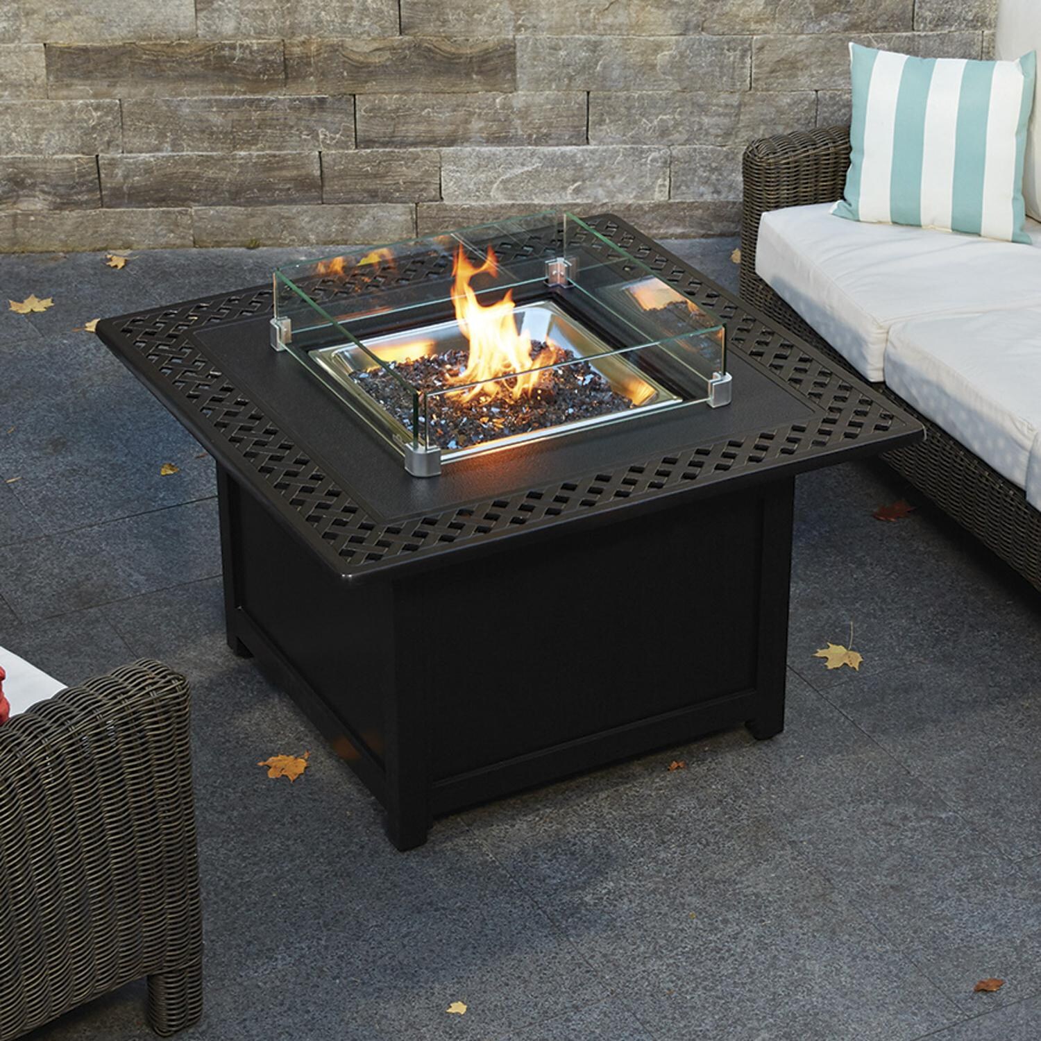 Napoleon Victorian Patioflame 42Inch Square Propane Gas Fire Pit Table