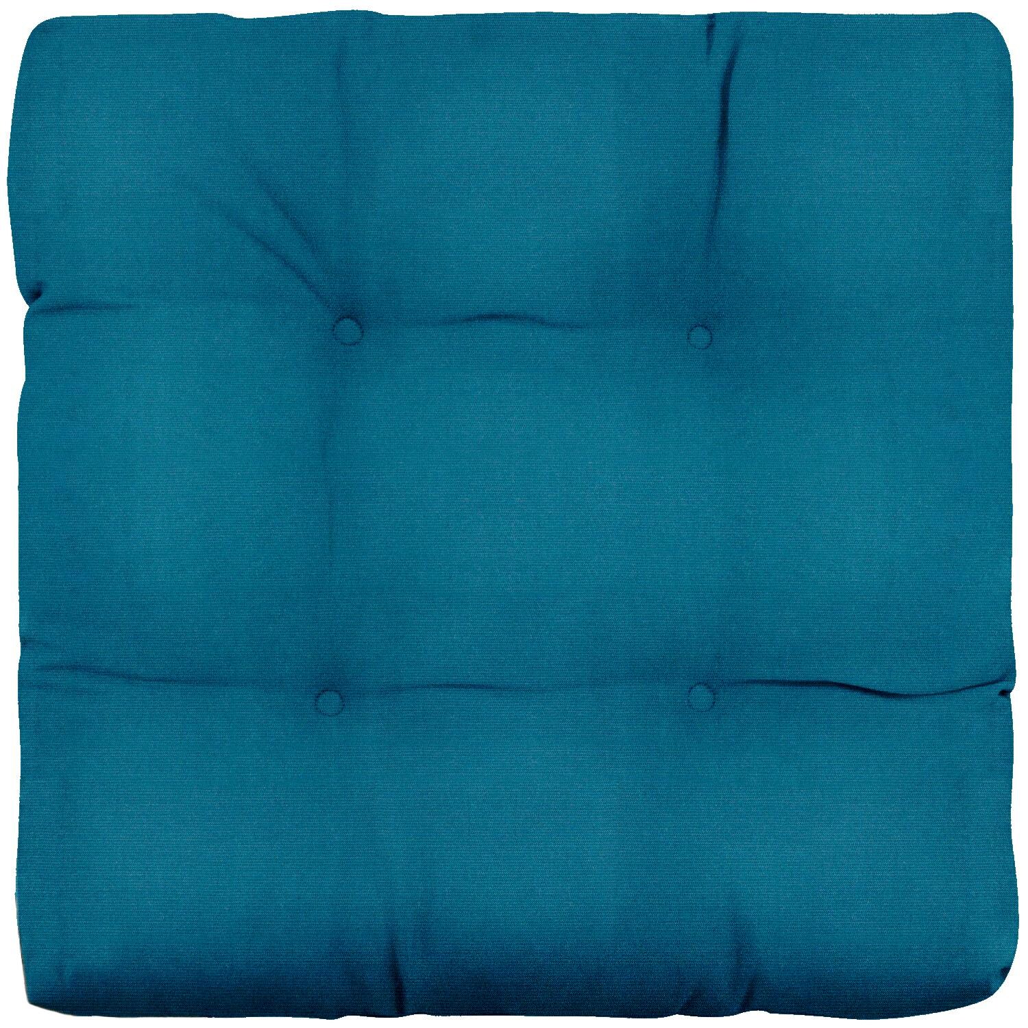 Sunbrella Spectrum Peacock Medium Outdoor Replacement Seat Cushion By UltimatePatio.com - Top View thumbnail