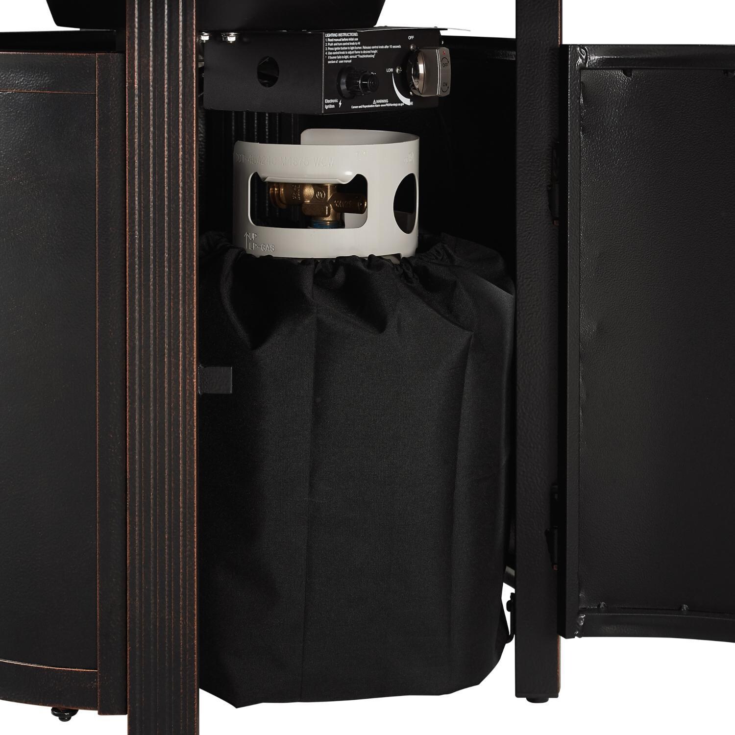 Ultimate Patio 63690 Lion Sands 34-Inch Round Aluminum Propane Gas Fire Pit - Tank Storage thumbnail