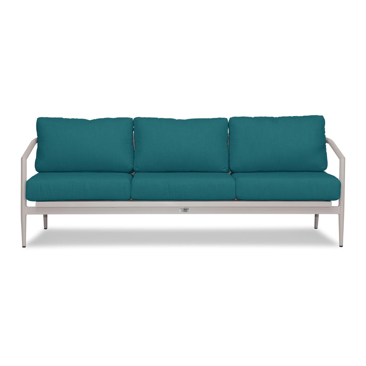 Midnight Cove 3 Person Aluminum Sofa in Urban Stone/Spectrum Peacock by Lakeview Outdoor Designs