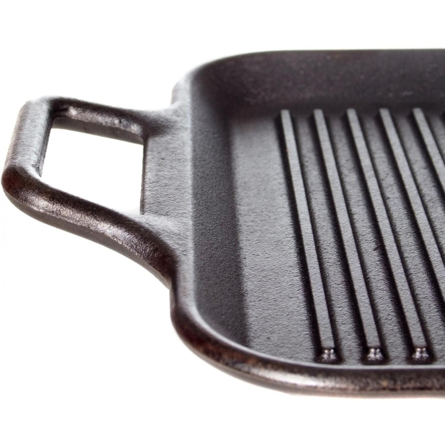 Lodge 12Inch Pro Logic Seasoned Cast Iron Grill Pan Square P12SGR3 BBQGuys