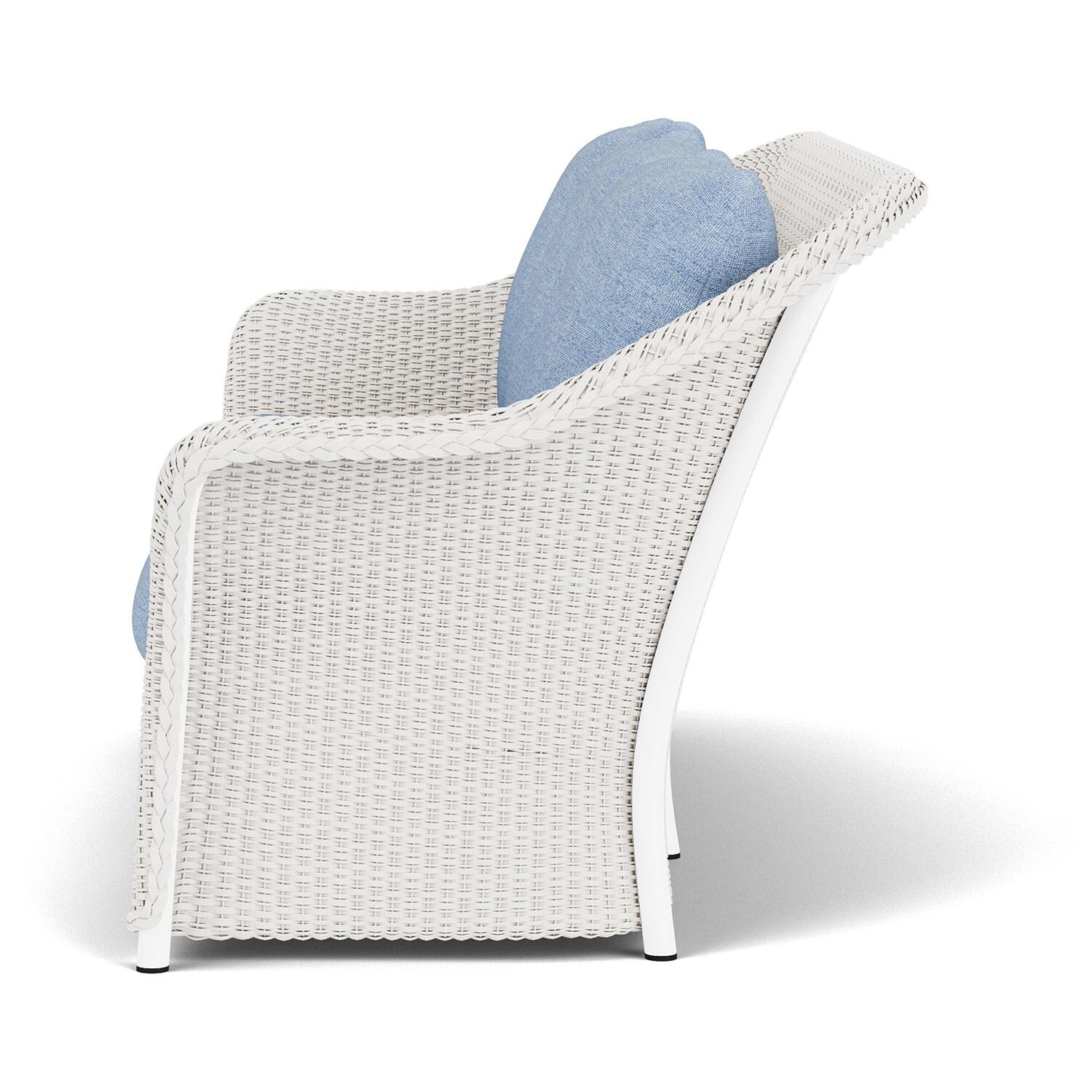 Lloyd Flanders Weekend Retreat Sofa in White Finish W/ Demo Skyway Fabric - Side thumbnail