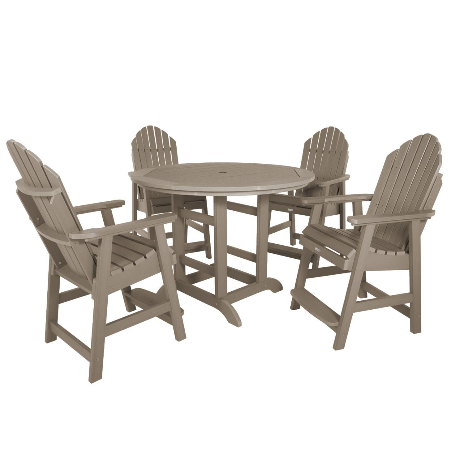 Dream Bay 5 Pc Set Recycled Plastic Counter Height Dining Set In Woodland Brown By Lakeview - White Background thumbnail