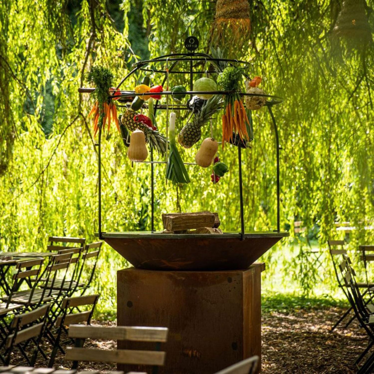 OFYR OA-C-120 46 Inch Grill Rack Cage 120 - In Use - Lifestyle thumbnail