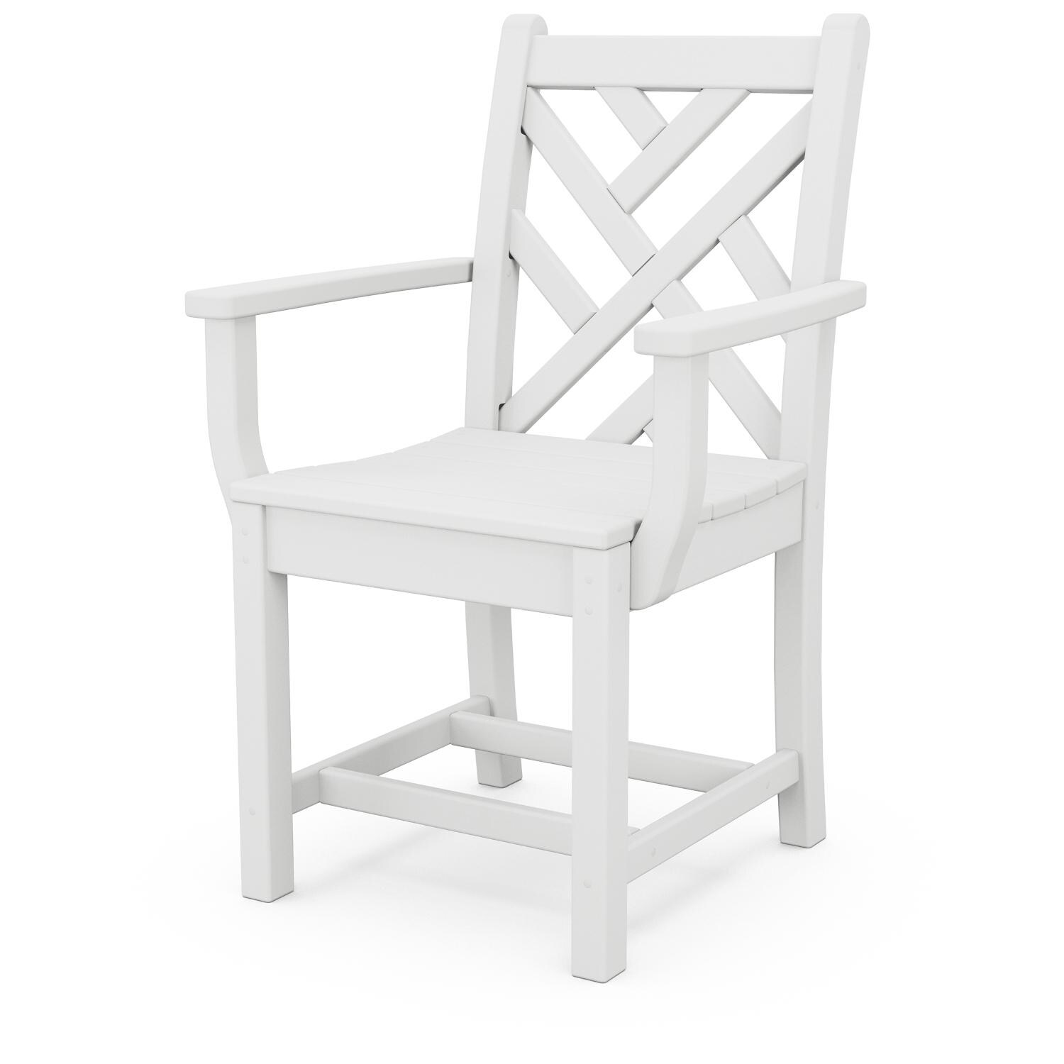 POLYWOOD Chippendale Dining Arm Chair - White