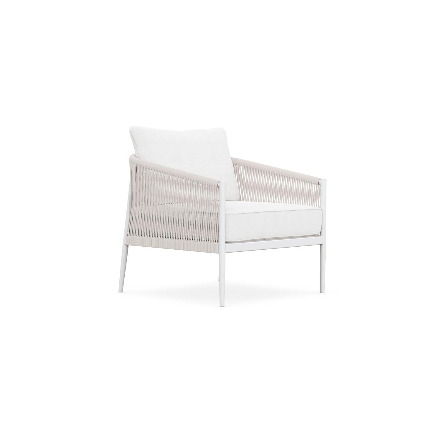Azzurro Living CAT-R03S1-CU Catalina Woven Rope Club Chair in Sand/Cloud - Angled - White Background thumbnail