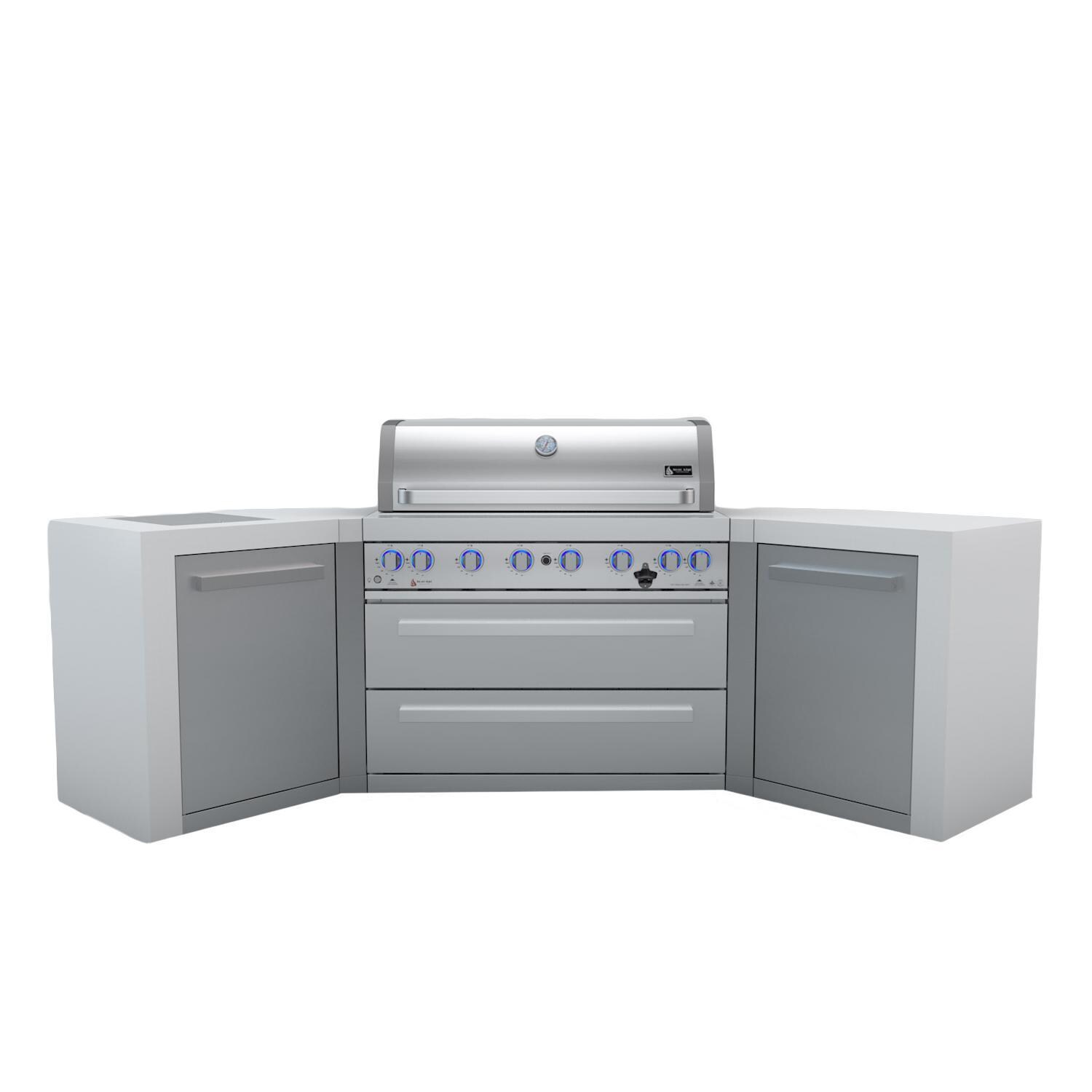 Mont Alpi 805 Deluxe 45 Degree Natural Gas Island Grill W/ Infrared Side Burner & Rotisserie Kit - Stainless Steel - MAi805-D45 image