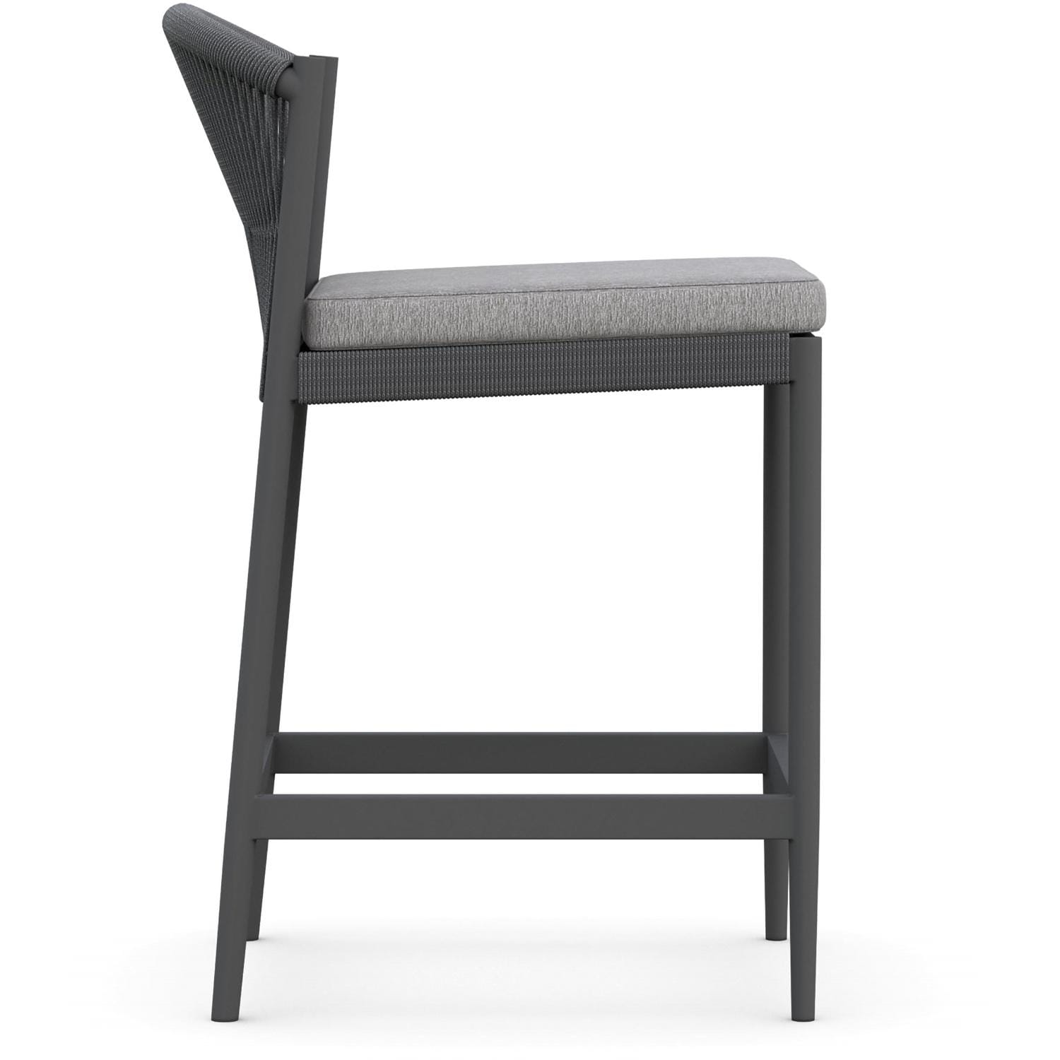 Azzurro Living Catalina Woven Rope Counter Stool in Ash/Fog - Side - White Background thumbnail