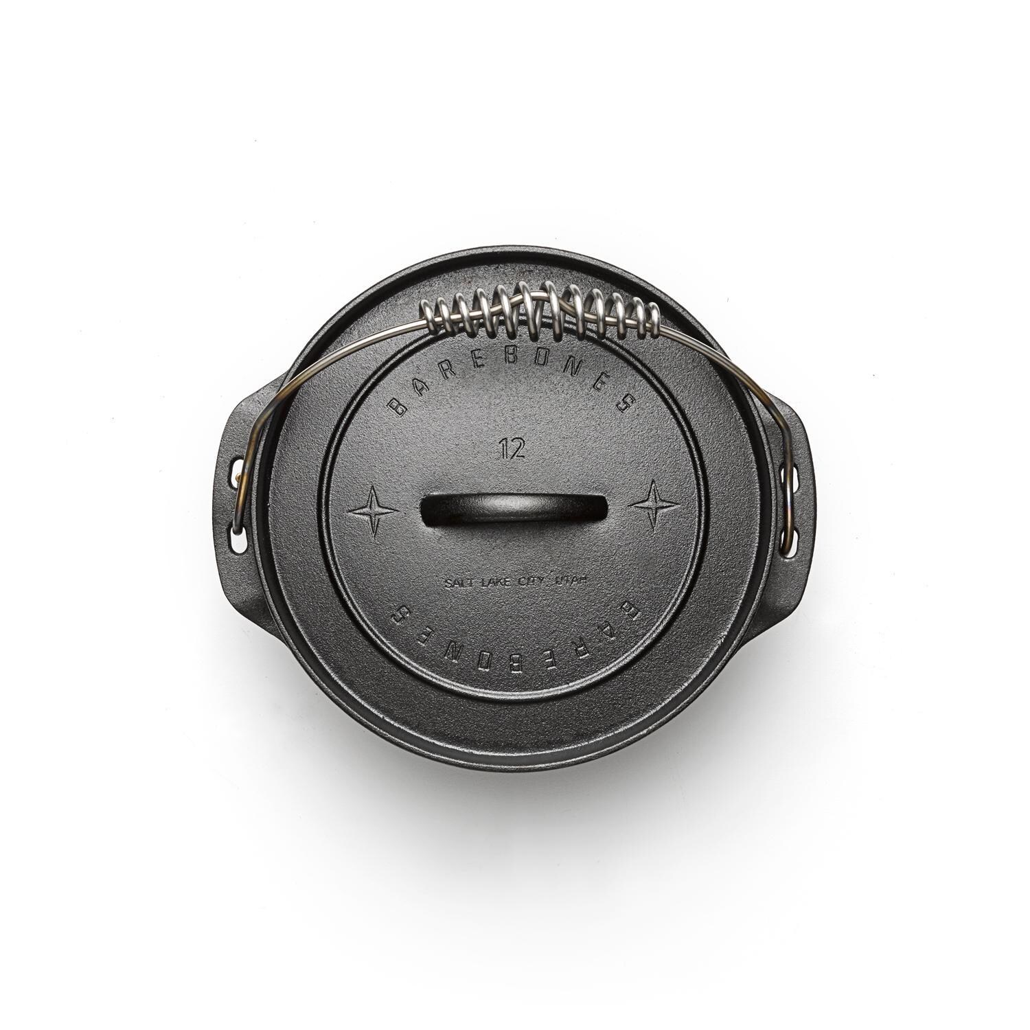 Barebones Living CKW-308 8-Quart Cast Iron Dutch Oven Classic - Top View - White Background thumbnail