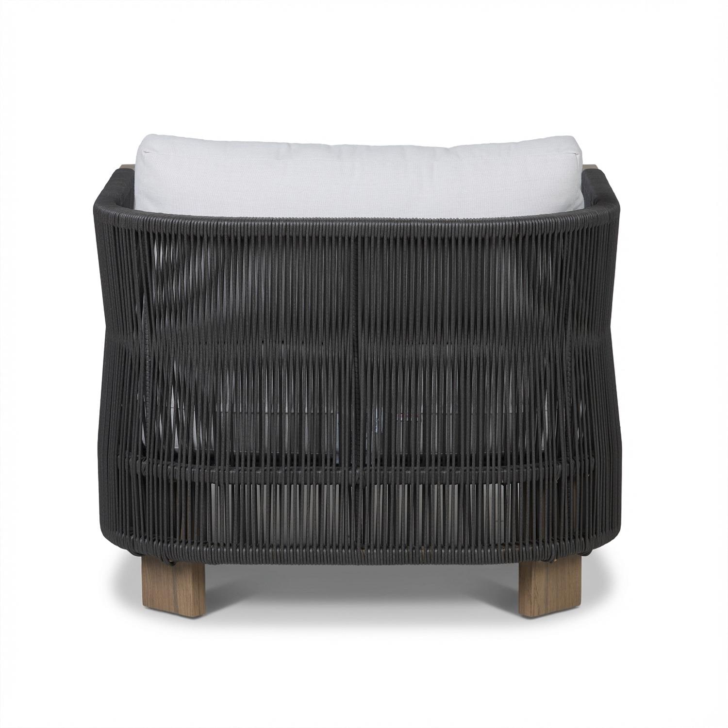 Heritage Aluminum Club Chair in Beechwood by Lakeview Outdoor Designs - Rear View - White Background thumbnail