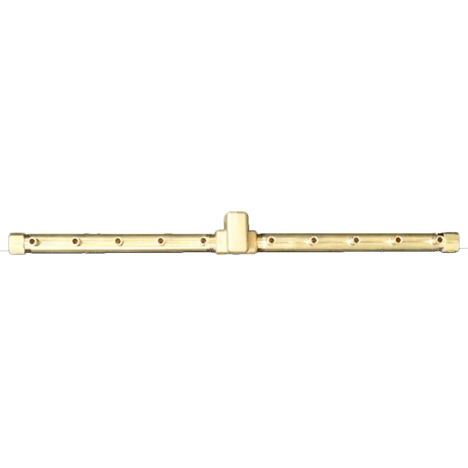 Warming Trends 21 5/8 Linear Brass Natural Gas/Propane Burner & Flex Line Kit - White Background thumbnail