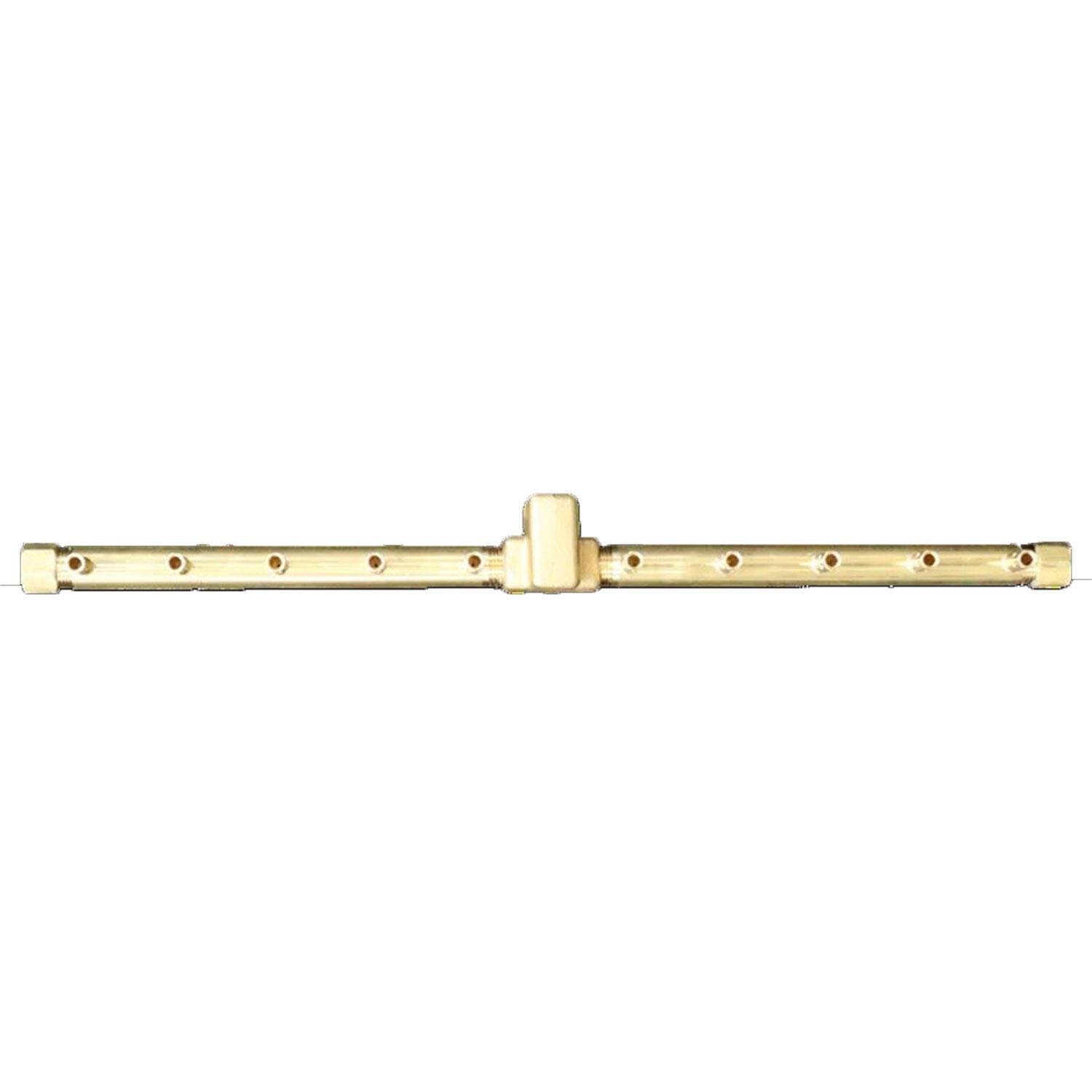 Warming Trends 21 5/8 Linear Brass Natural Gas/Propane Burner & Flex Line Kit - White Background thumbnail