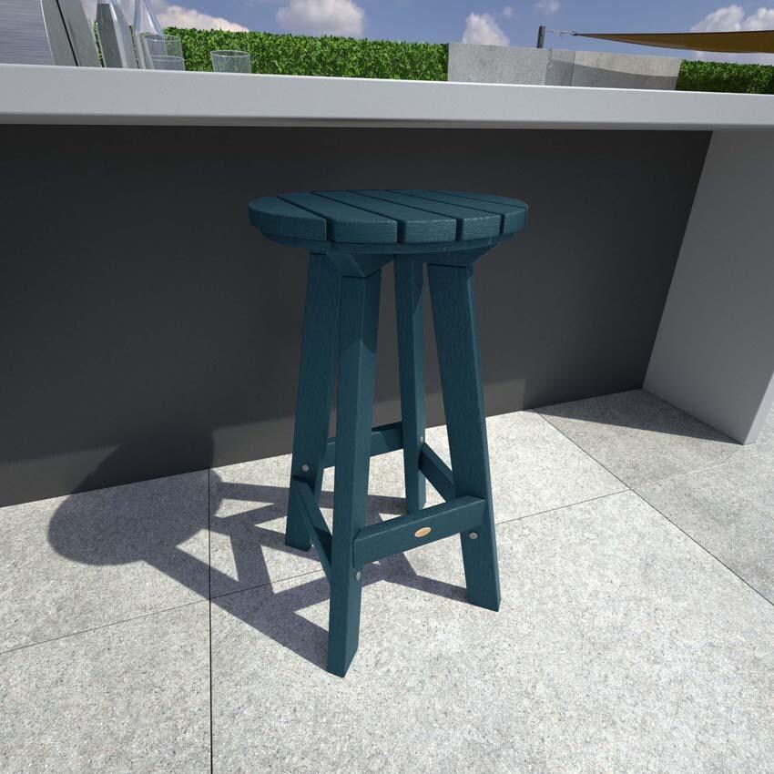 Tracewood Polyresin Bar Stool in Nantucket Blue By Lakeview Outdoor Designs - Lifestyle thumbnail