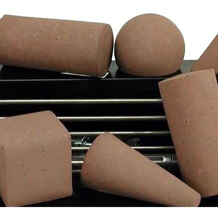 Rasmussen 24-Inch Adobe Red ALTERNA FireShape Set With Vent-Free Black Chassis Burner - Close-Up Of FireShapes thumbnail