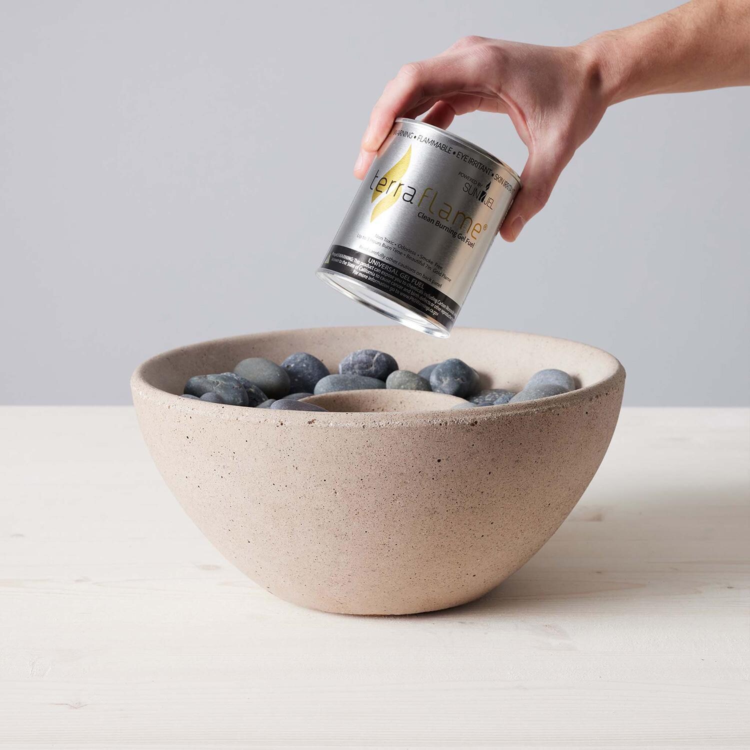 TerraFlame Basin Table Top Fire Bowl - Sand - Gel Fuel Added thumbnail