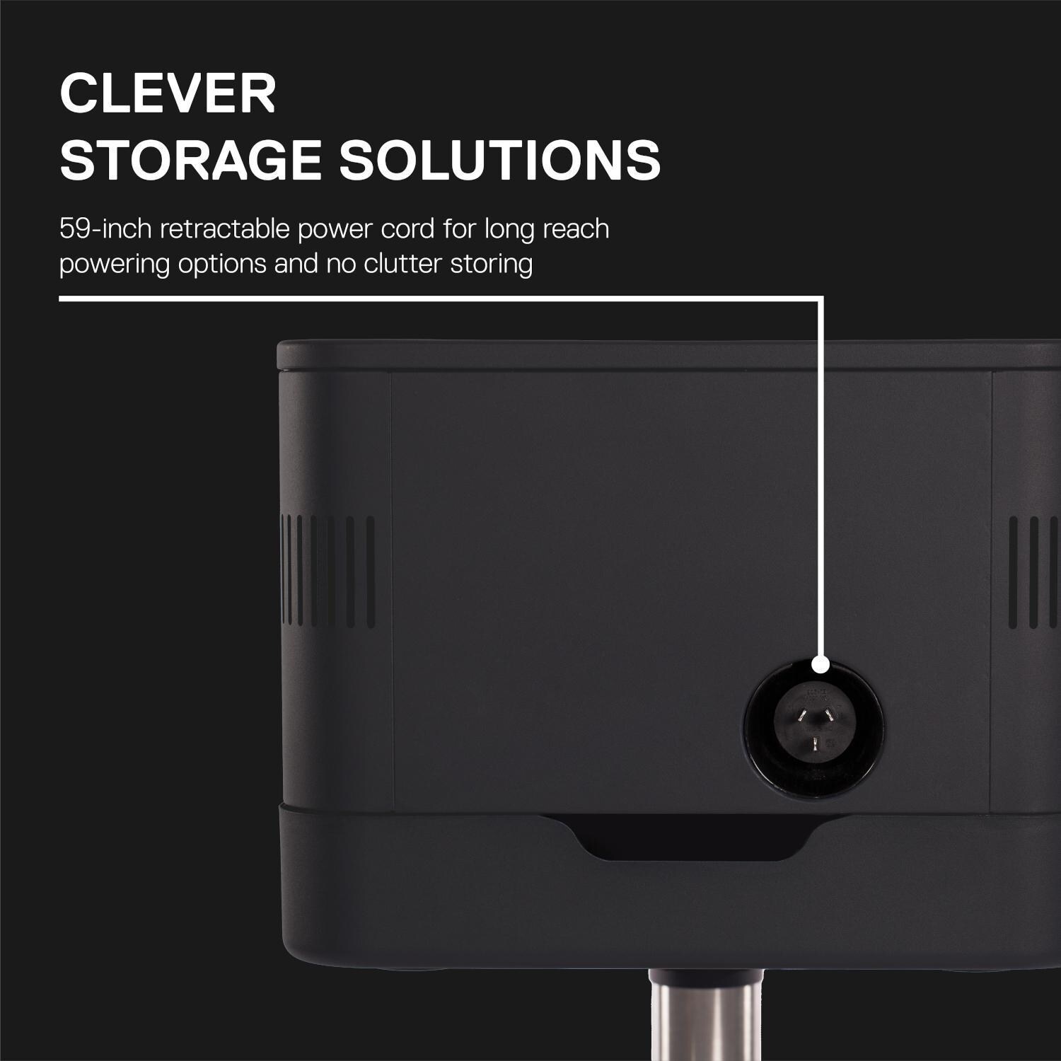 Everdure HBCE1BBSUS FUSION 29-Inch Charcoal Grill w/ Rotisserie & Electronic Ignition - Matte Black - Retractable Power Cord - Detail thumbnail