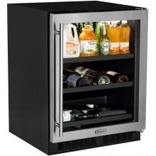 Marvel 24-Inch Right Hinge Beverage Center With Convertible Shelves - Stainless Steel - ML24BCG1RS