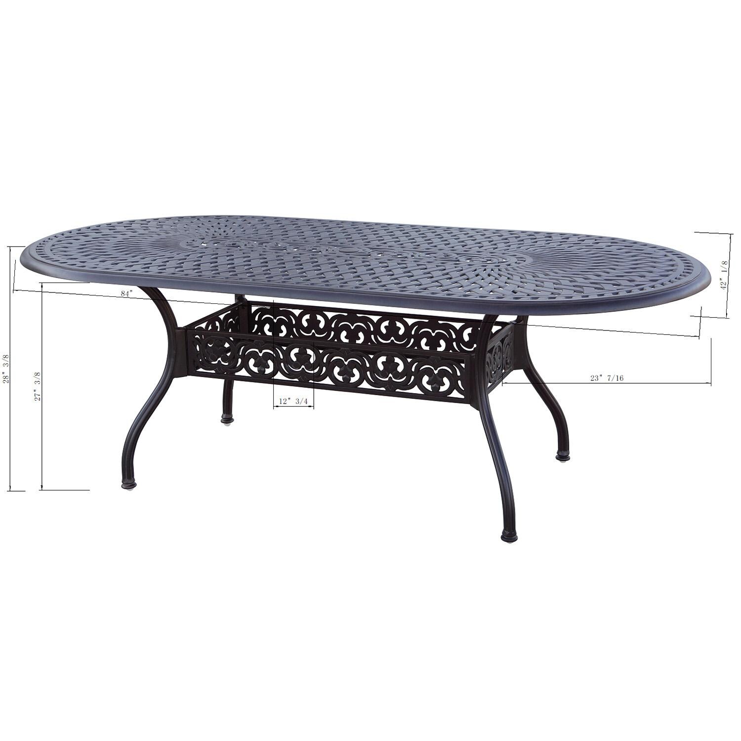 Darlee Series 60 Patio Dining Table in Antique Bronze - Dimensional thumbnail