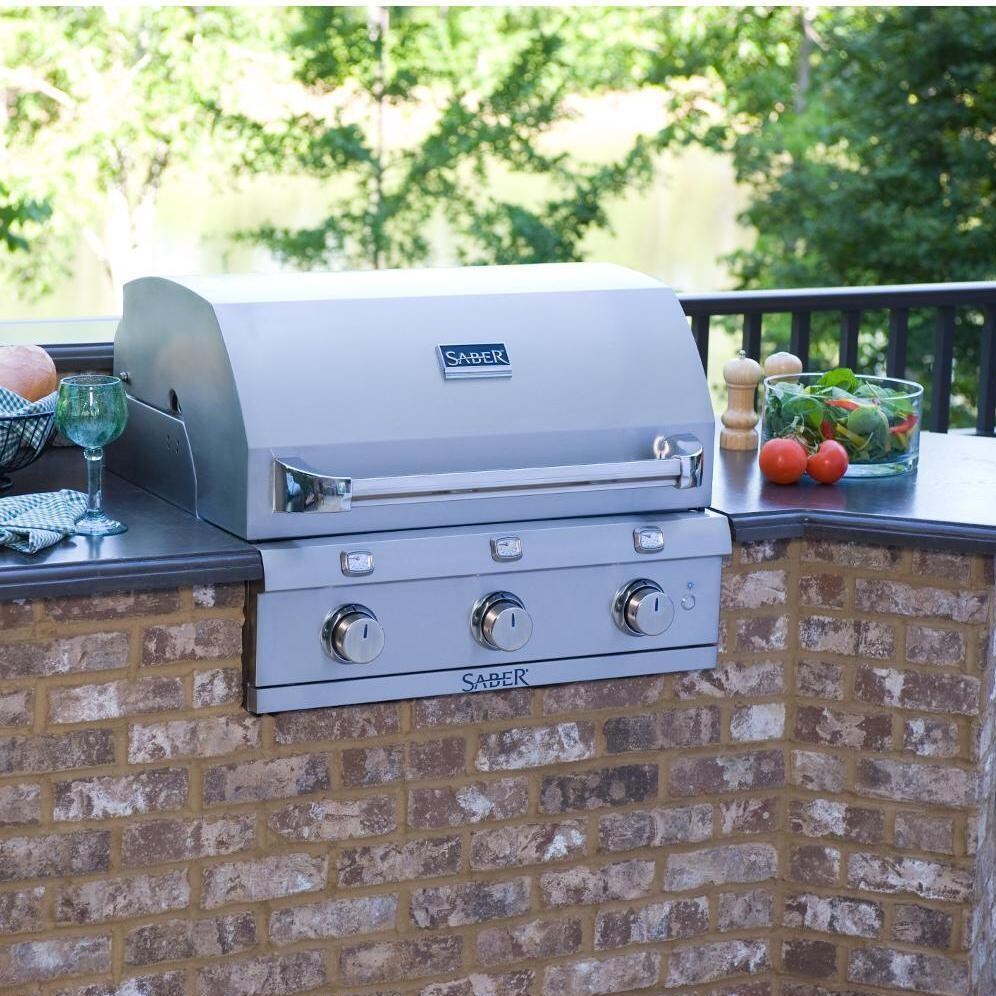 Saber Premium 500 32-Inch 3-Burner Built-In Infrared Natural Gas Grill - R50SB0417