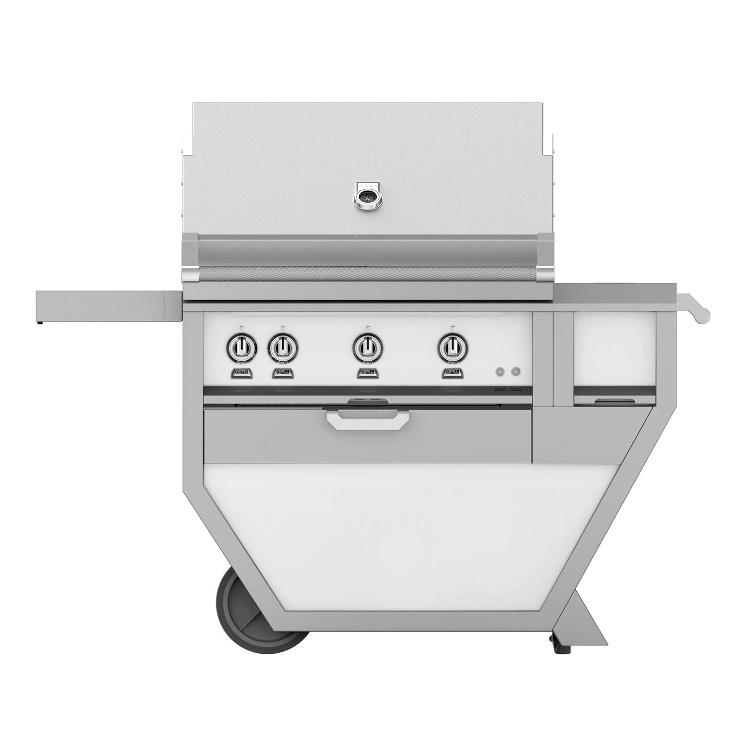 Hestan Deluxe 36-Inch Propane Gas Grill W/ All Infrared Burners, Rotisserie, Worktop & Storage Drawer - Froth - GSBR36CX-LP-WH