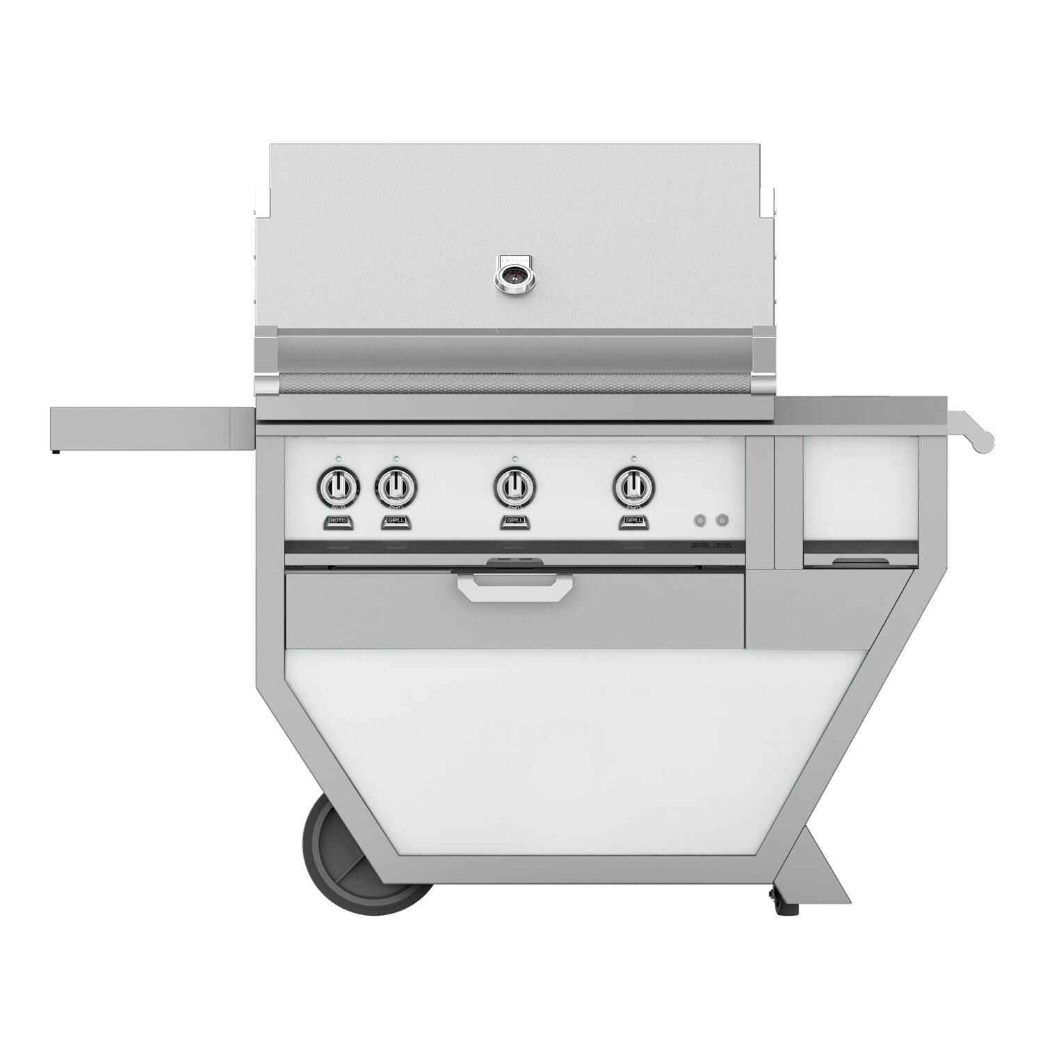 Hestan Deluxe 36-Inch Freestanding Propane Gas Grill W/ All Infrared Burners, Rotisserie, Worktop & Storage Drawer - Froth - GSBR36CX-LP-WH thumbnail