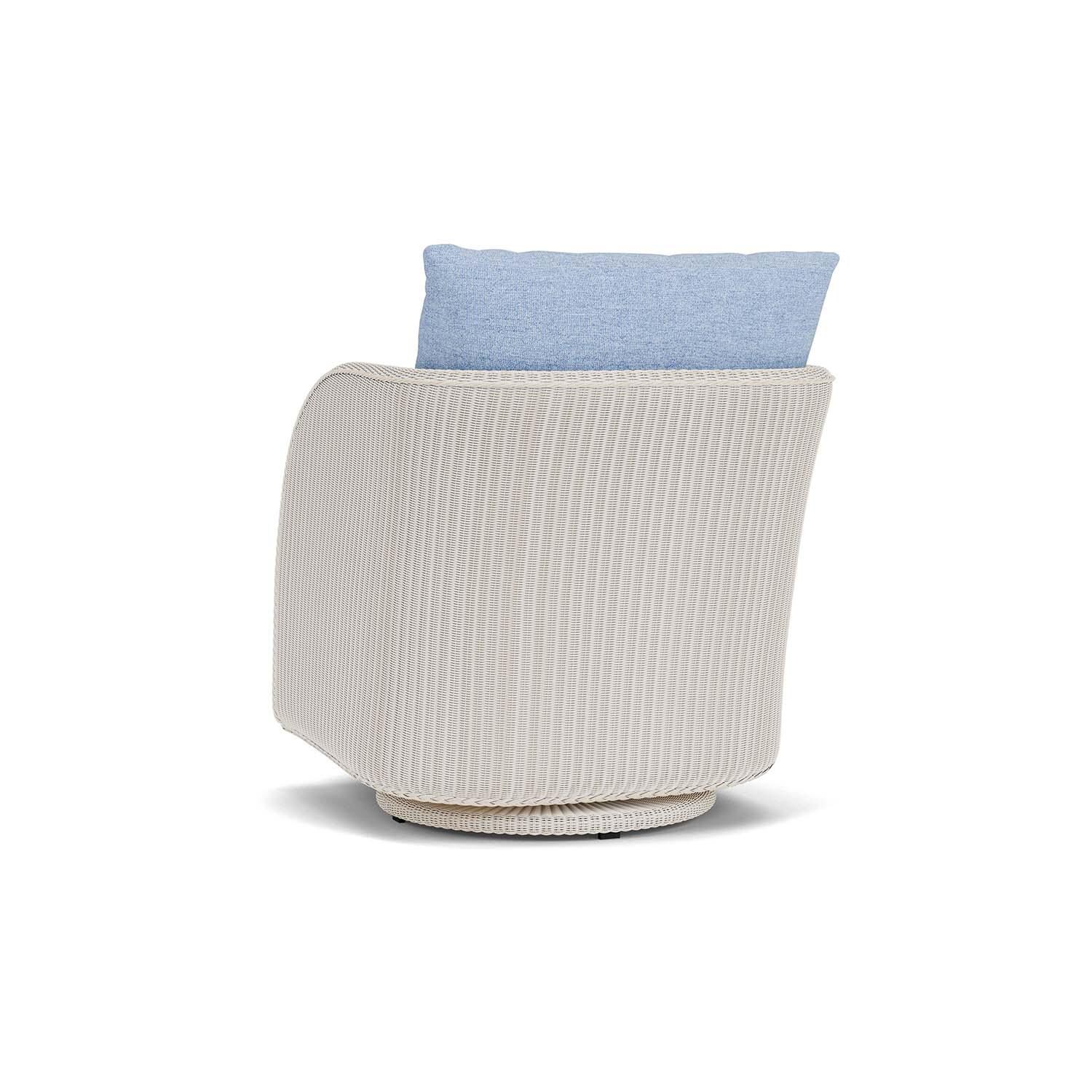 Lloyd Flanders Essence Swivel Glider Lounge Chair W/Demo Skyway Fabric - Antique White Finish - Back Left thumbnail