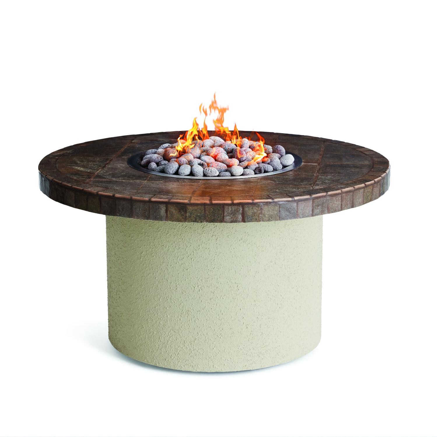 Lynx Sedona 44-Inch Natural Gas Ice N Fire Pit Table - Round - Falcon Gray