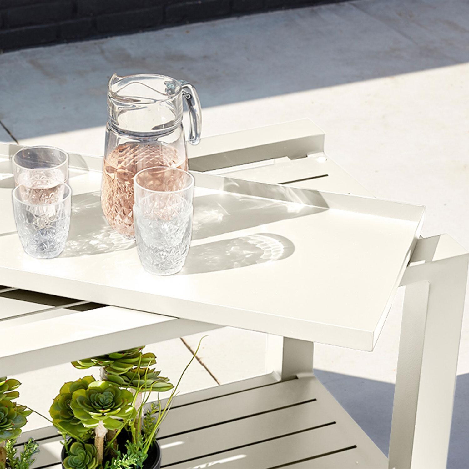 Easy Aluminum Serving Trolly/Tray in White By KETTLER - Tray on Trolly W/ Wine - Lifestyle thumbnail