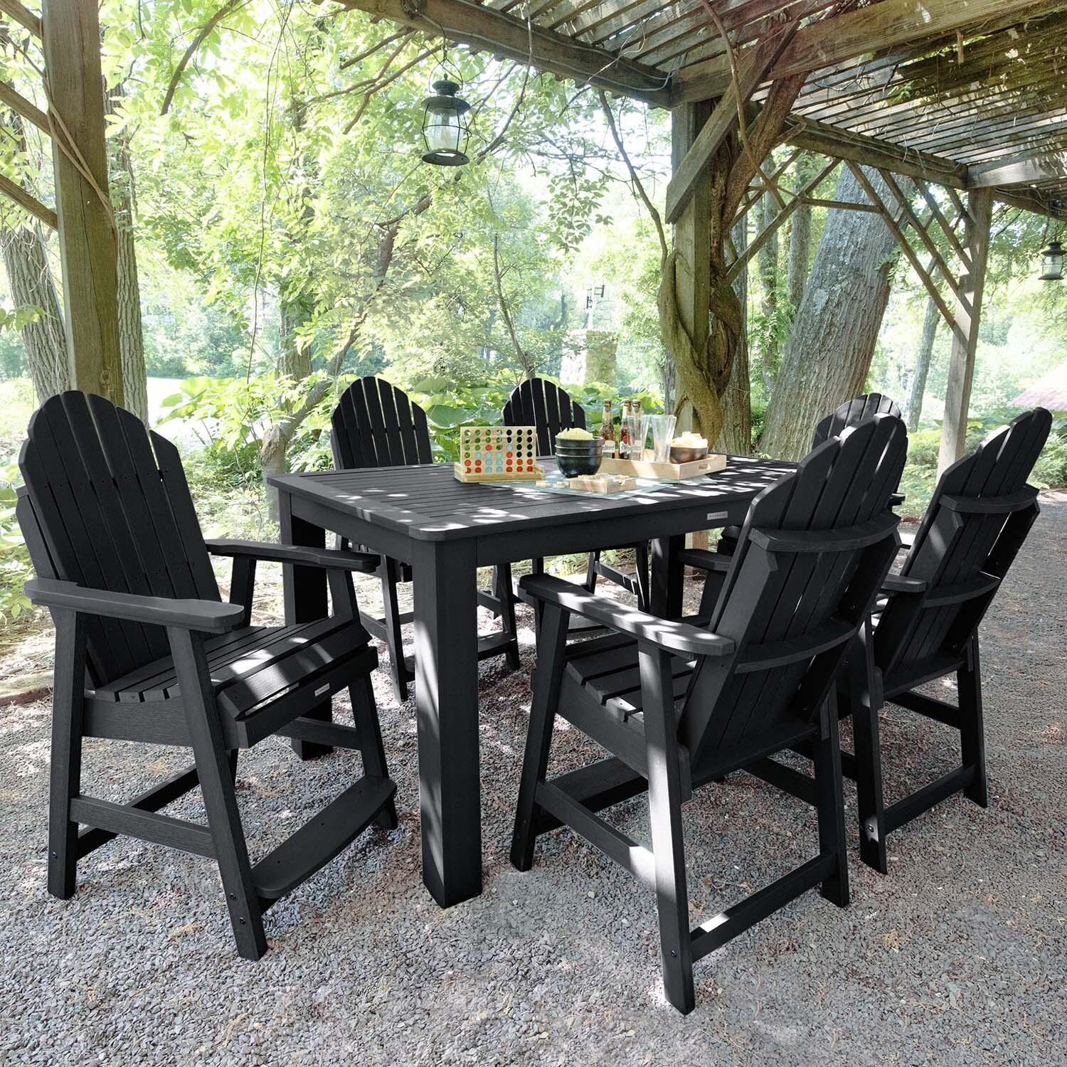Dream Bay 7 Pc Rectangular Counter Height Dining Set in Black By Lakeview Outdoor Designs - Lifestyle thumbnail