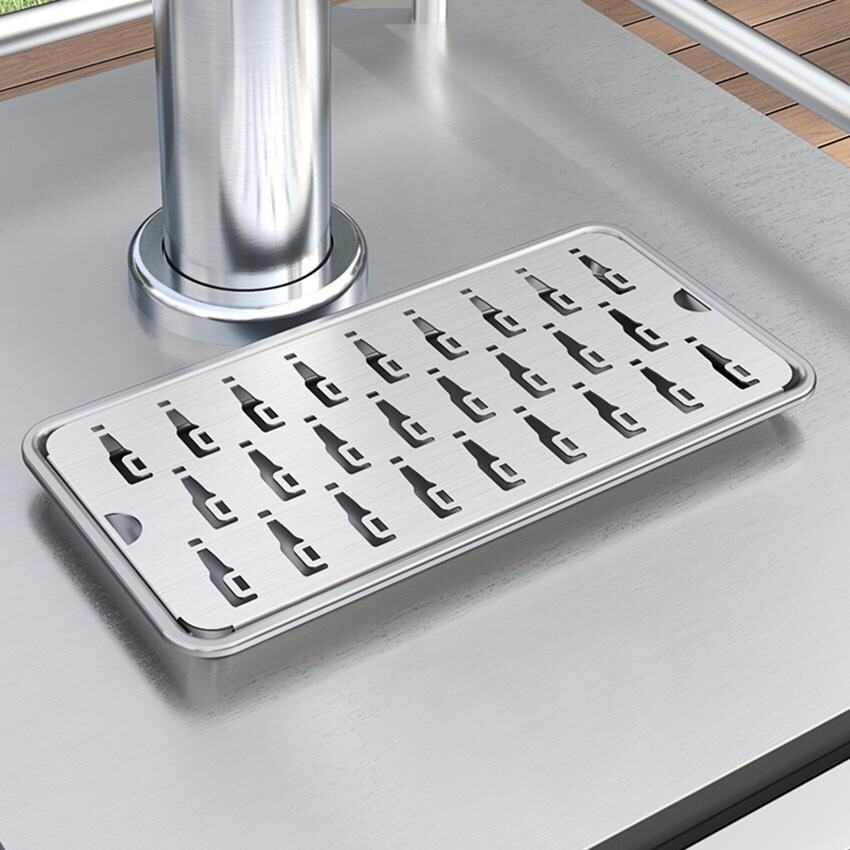 Zephyr PRKB24C01AS-OD 24-Inch Presrv Outdoor Kegerator & Beverage Cooler Double Tap w/ Line Cleaning Kit - Drip Tray Detail thumbnail